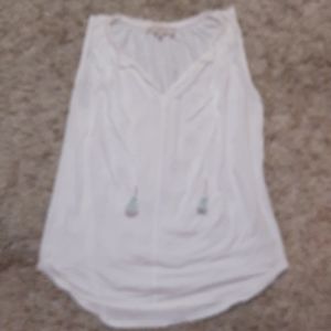 Ann Taylor Loft Boho Tank with tassel tie M
